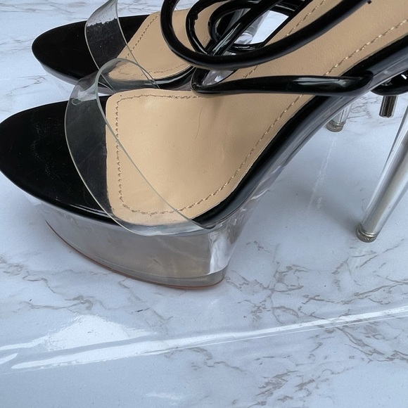 NEW Simmi London destiny black clear platform heel - Picture 7 of 10